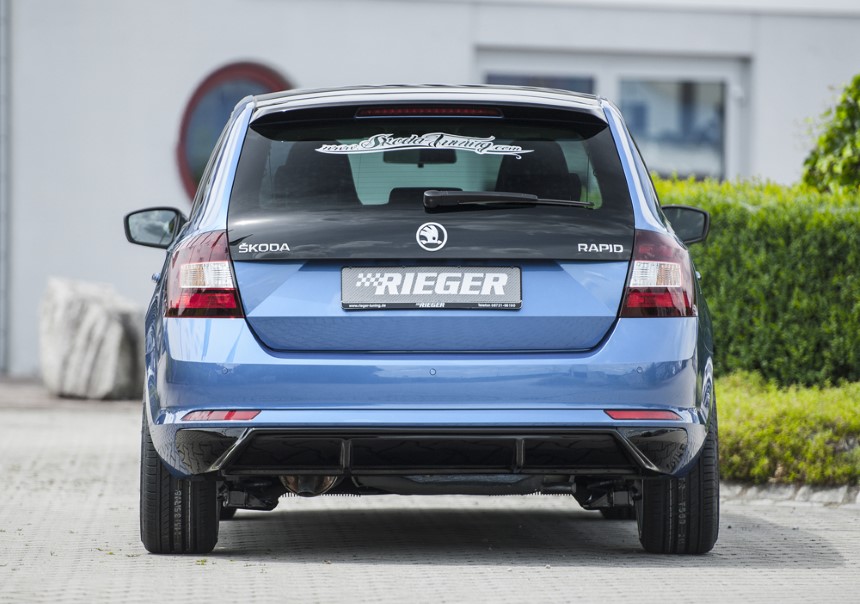 Diffuser passend voor Skoda Rapid (NH) Rieger glans zwart