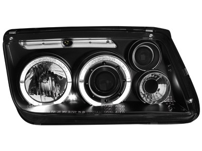 Headlights VW Bora Angel Eyes Black