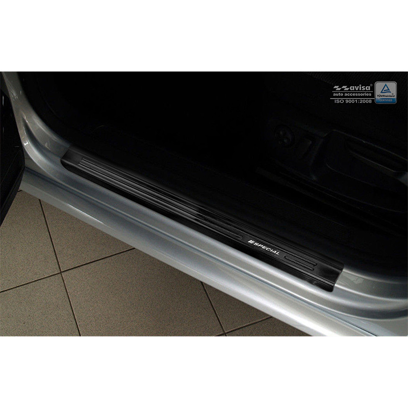 Black Stainless Steel Door sill protectors  Volkswagen Passat 3C 2005-2014 - 'Special Edition' - 4-pieces