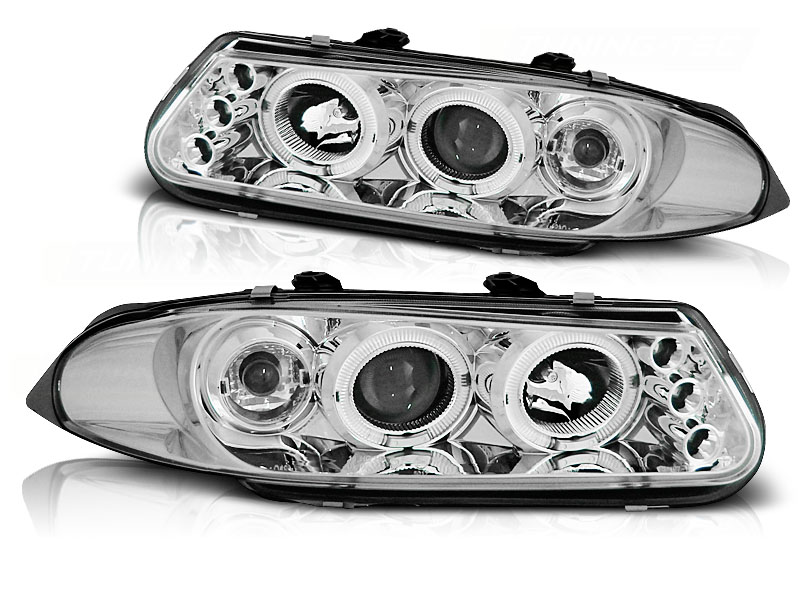 Headlights Rover 200 Angel Eyes Chrome
