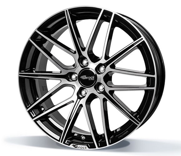 Brock B34 8x18 5x114,3 ET35 zwart glanzend / front gepolijst (SG
