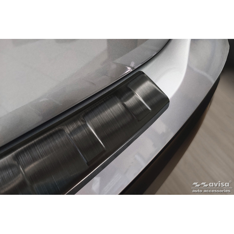Black Stainless Steel Rear bumper protector  Skoda Enyaq iV 2020- excl. Coupe 'Ribs'