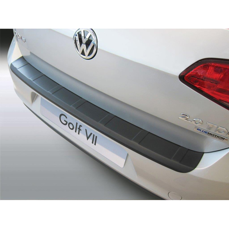 ABS Rear bumper protector  Volkswagen Golf VII 3/5 doors 2013-2019 'Ribbed' Black