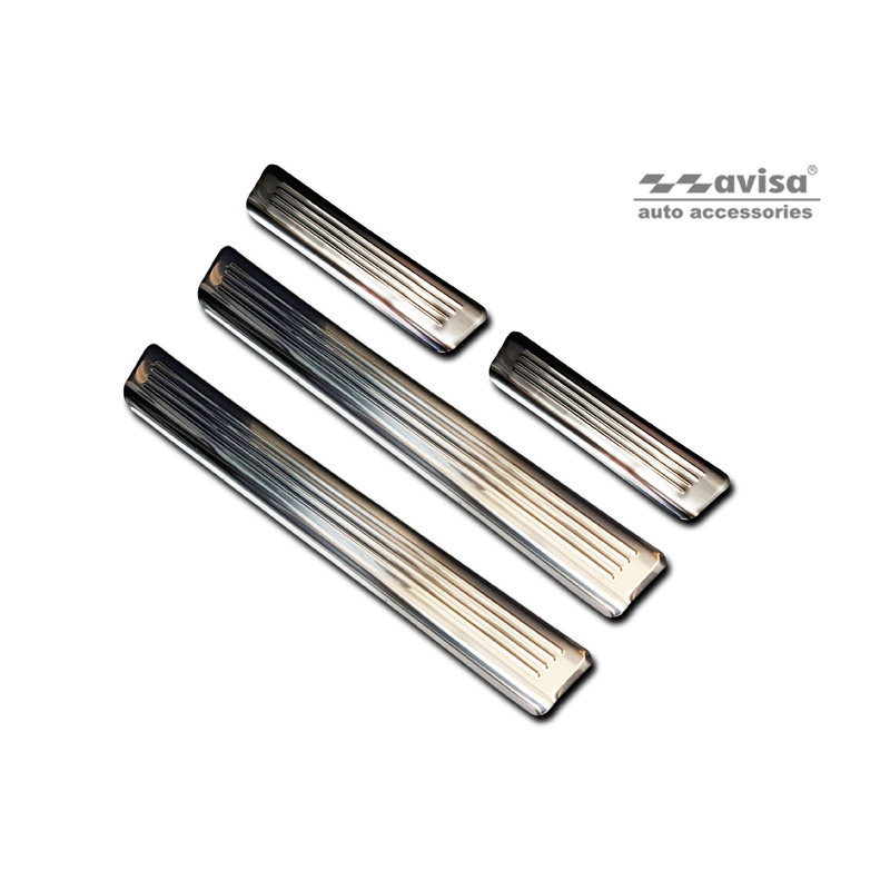Stainless Steel Door sill protectors  Ford Kuga III 2019-2024 & FL 2024- 'Lines' - 4-pieces