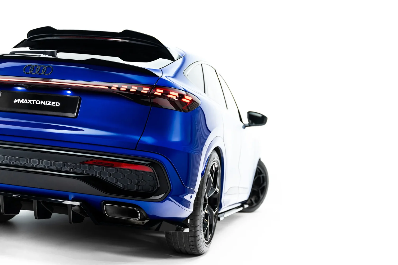 Diffuser passend voor Audi Q5 S-Line Sportback / SUV Mk3 2024 - Maxton Glans Zwart