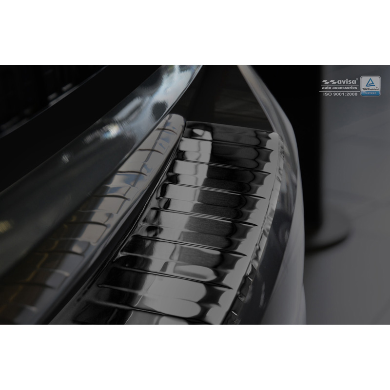 Black Stainless Steel Rear bumper protector  Opel Insignia B Sportstourer 2017- & FL 2020- 'Ribs'