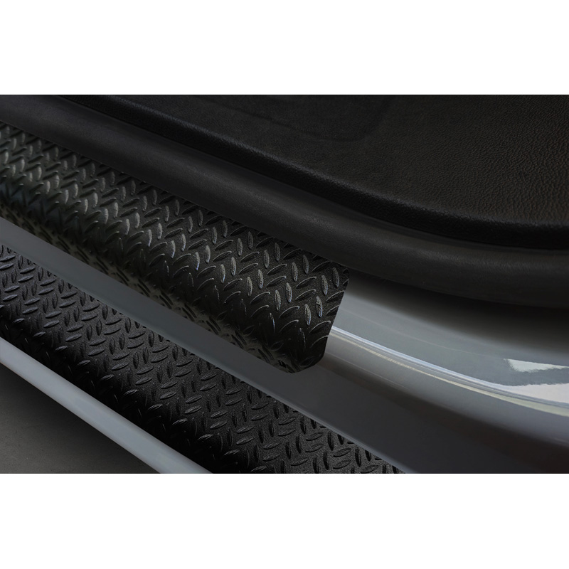 Aluminium upper door sill protectors 'Riffled Plate'  Ford Transit Custom (V710) & Tourneo Custom (V710) 2023- - 2-pieces - Black