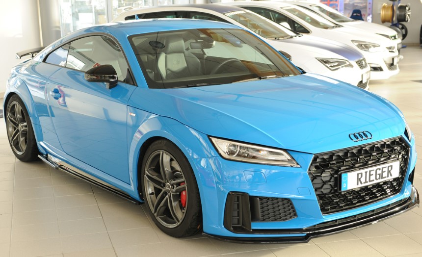 Voorspoiler passend voor Audi TT 8S/8J S-line Rieger glans zwart