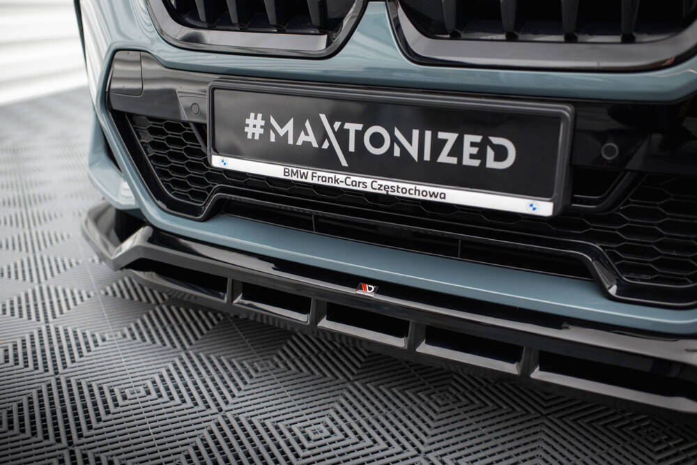 Voorspoiler passend voor BMW X1 M Pakket U11 Maxton Glans Zwart