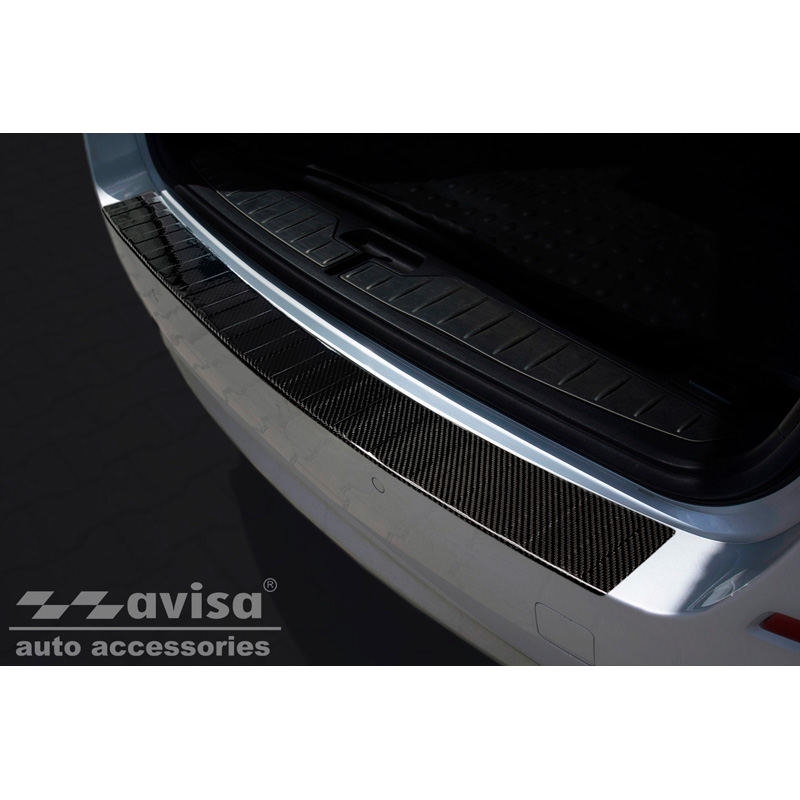 Real 3D Carbon Rear bumper protector  BMW 5-Series F11 Touring 2010-2016 'Ribs'