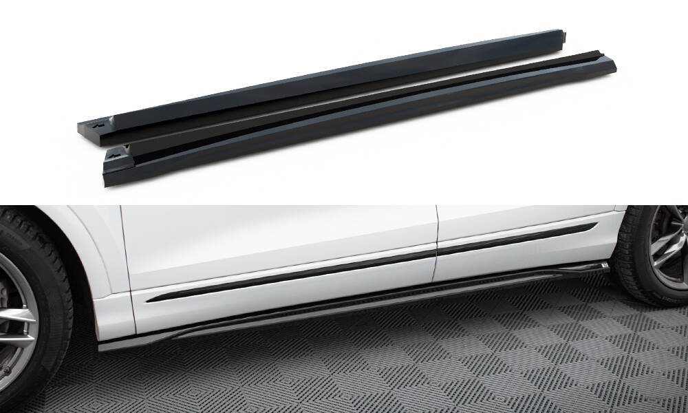 Zijskirts passend voor Audi Q8 S-Line / SQ8 Maxton Glans Zwart