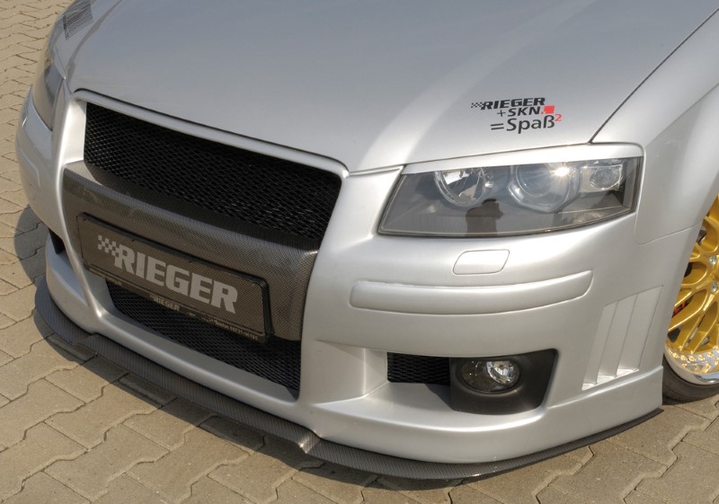 Spoilerzwaard Carbon-Look voor Frontbumper Audi A3 8P versie Rie