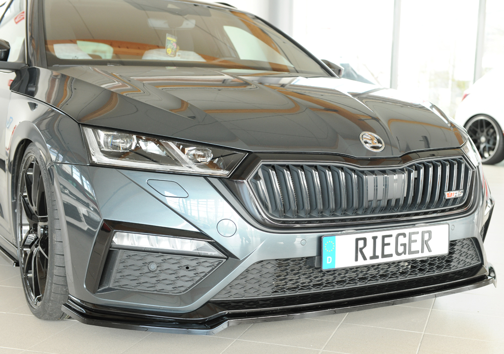Voorspoiler passend voor Skoda Octavia RS (NX) Glanzend zwart