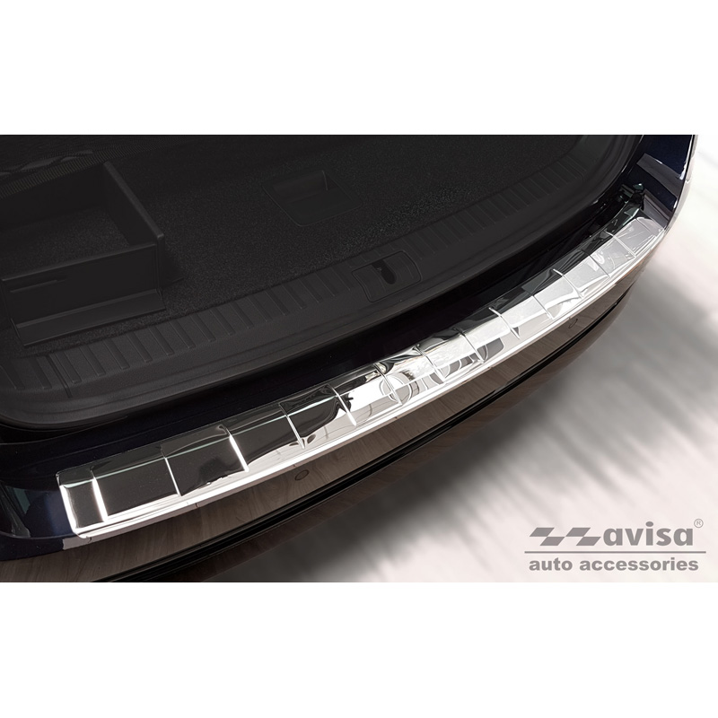 Chrome Stainless Steel Rear bumper protector  Skoda Octavia IV Kombi 2020-2024 & FL 2024- (incl. RS, excl. Scout) 'Ribs'