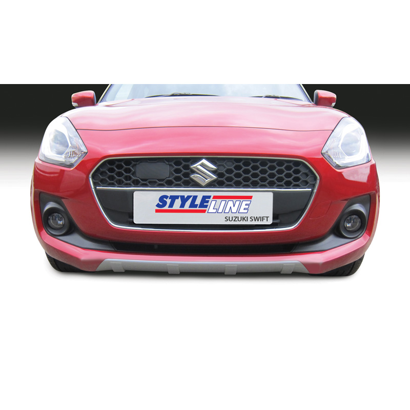 RGM Front spoiler 'Skid-Plate'  Suzuki Swift IV 5-doors excl. Sport 5/2017- Silver 'Ribbed'