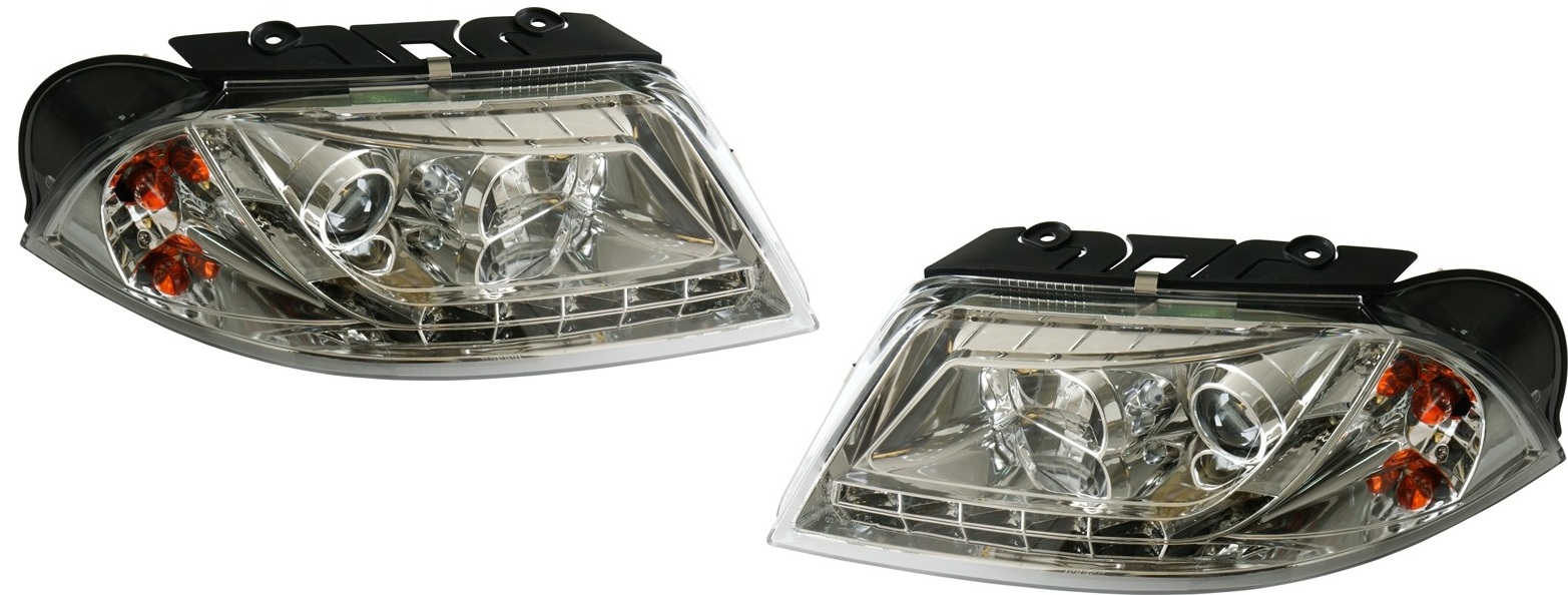Headlights VW Passat 3BG 01-04 chrome + Daytime Running