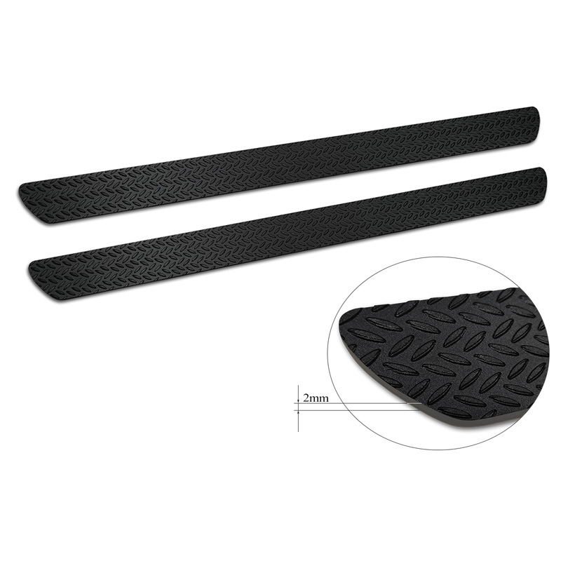 Universal Door Sill Protector Set 'Riffled Plate' Aluminium/Matte Black - 2-Pieces - 54 x 4 cm