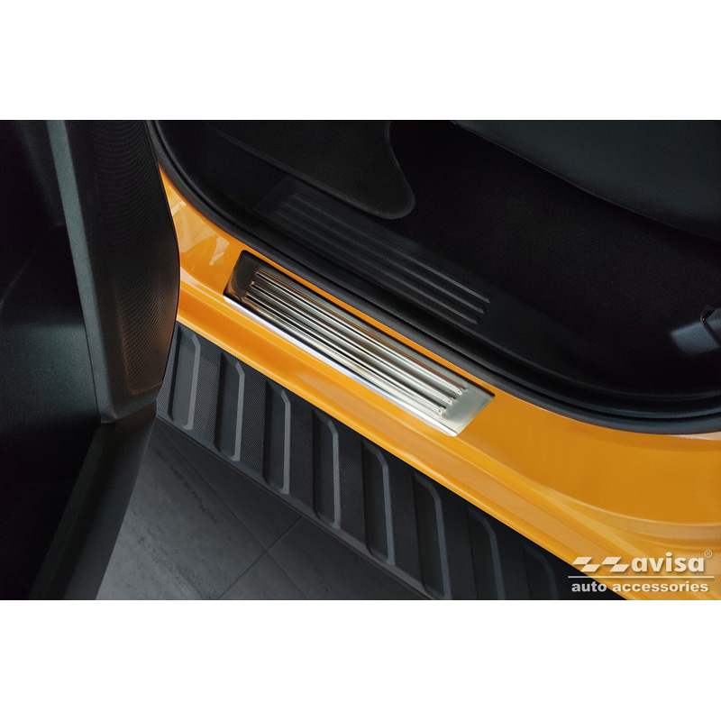 Stainless Steel Door sill protectors  Ford Ranger VI 2022- 'Lines' - 4-pieces