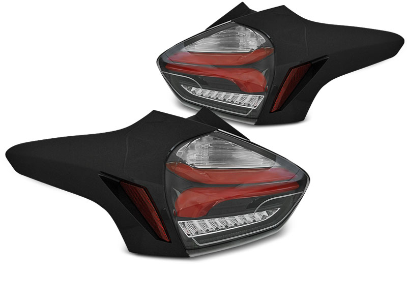 LED taillights Ford Focus 3 Facelift 15-18 with dynamic indicator black / smoke