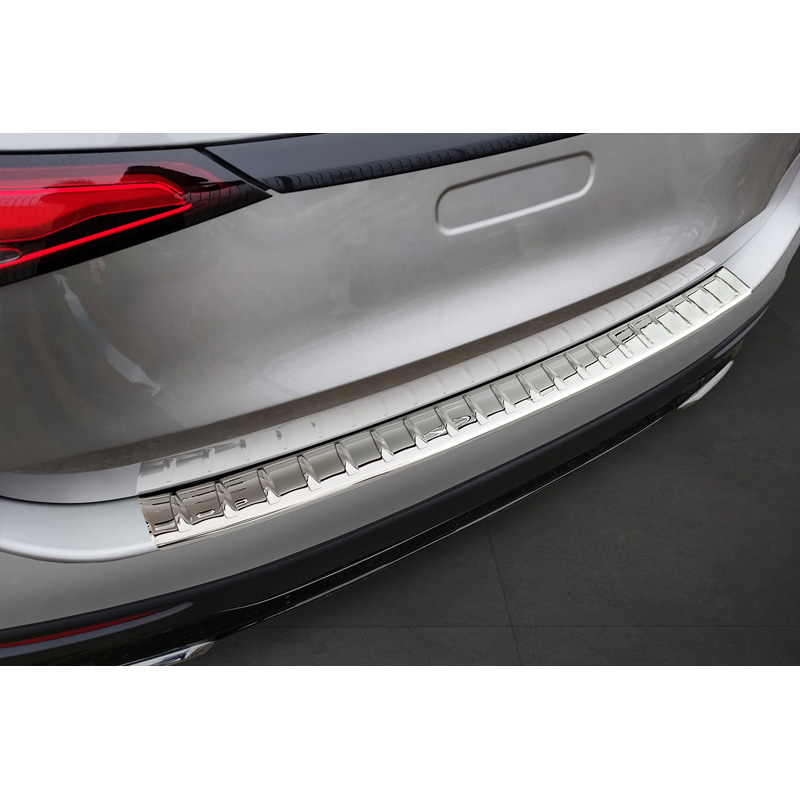 Chrome Stainless Steel Rear bumper protector  Mercedes GLC II (X254) 2022- 'Ribs'