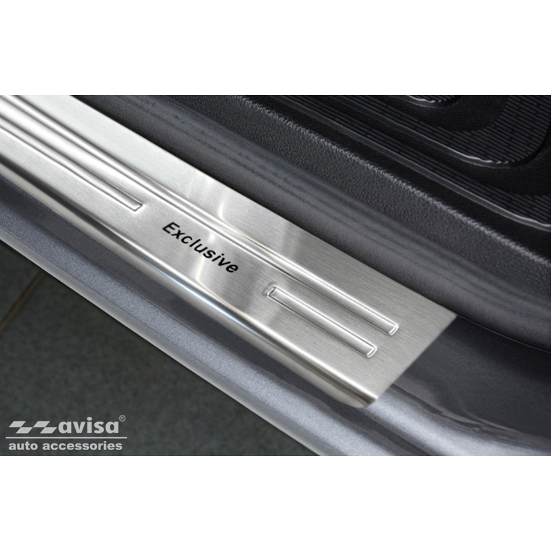 Inox door sill protectors  Mercedes Vito & V-Class W447 2014- - 'Exclusive' - 2-pieces - Version 2.0