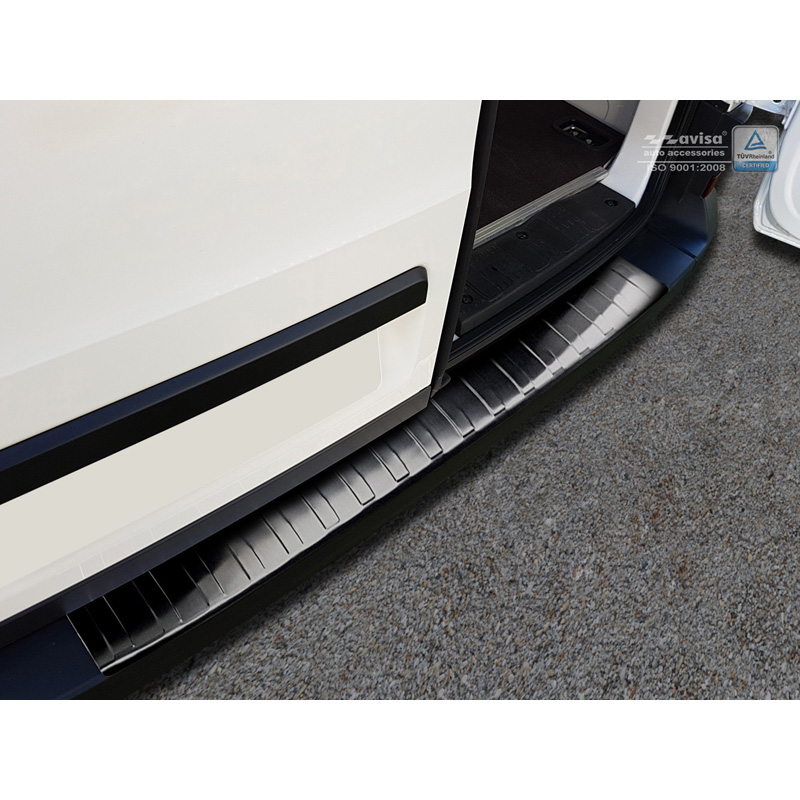 Black Stainless Steel Rear bumper protector  Volkswagen Crafter & MAN TGE 2017- 'Ribs'