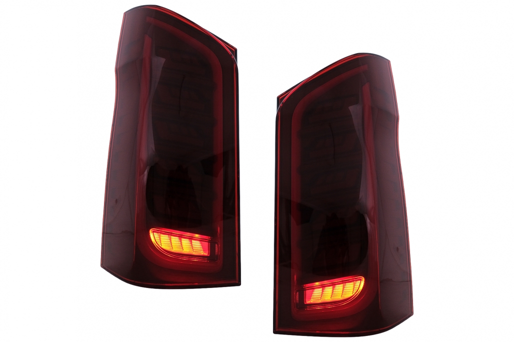 Full LED Taillights Smoke suitable for Mercedes V-Class W447 (2014-2019) Single Rear Door with Dynamic Sequential Turning Lights