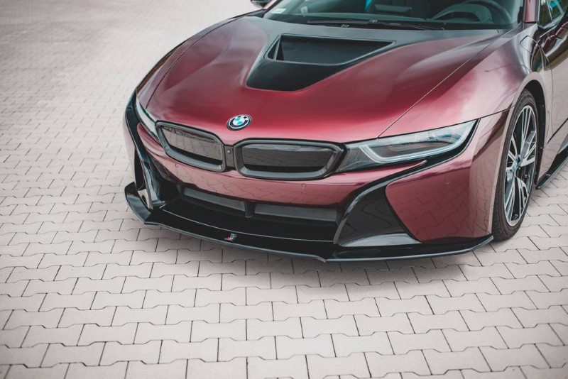 Voorspoiler passend voor BMW I8 Glanzend Zwart