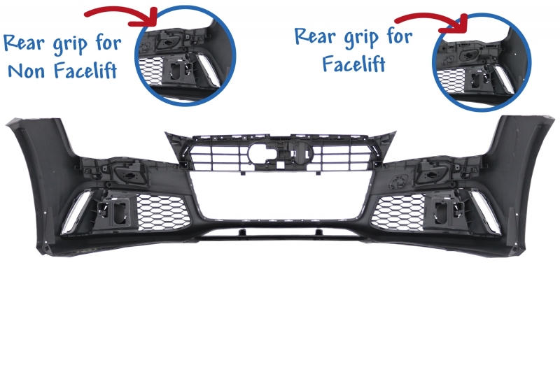 Voorbumper passend voor Audi A7 RS7 10-14 Look incl. grillen
