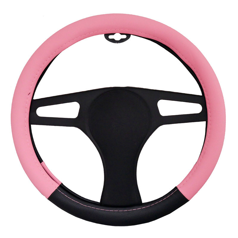 Simoni Racing Steering Wheel Cover Pink Lady - Black/Pink Ecoleather - 37-39cm