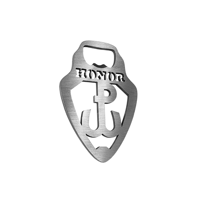 Stainless steel bottle opener - 'Fighting Poland symbol' (silver)