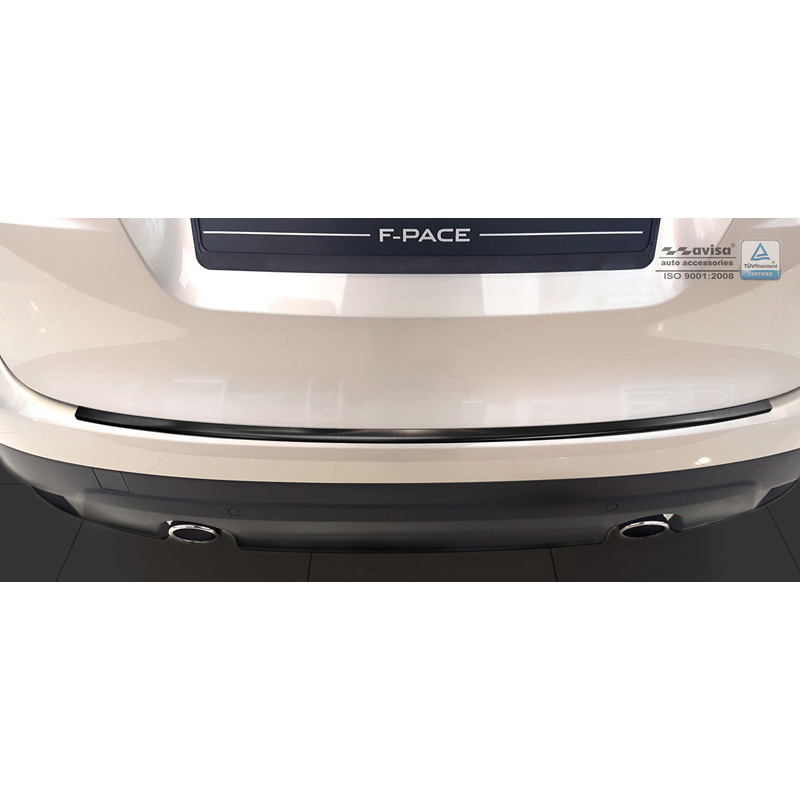 Stainless Steel Rear bumper protector 'Deluxe'  Jaguar F-Pace 2016-2020 & FL 2020- Black/Red-Black Carbon