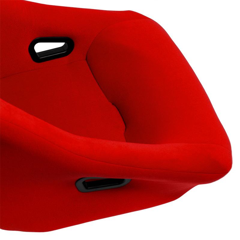 Sport seat 'Zandvoort' - Red - Non-reclinable back-rest - incl. slides