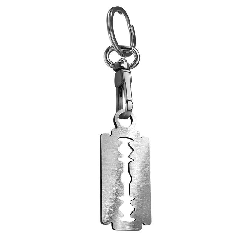 Stainless steel key chain - 'Razor blade' (silver)