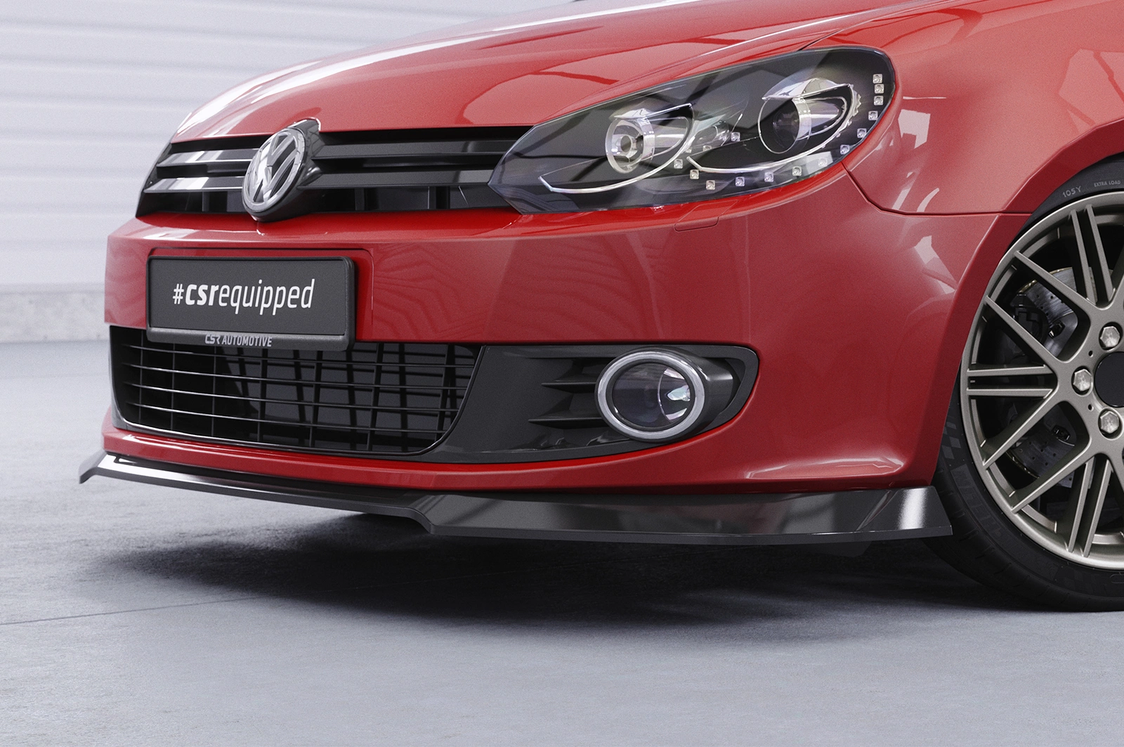 Voorspoiler passend voor Volkswagen Golf 6 (Typ 5K1) Glans Zwart – CSR Automotive 
