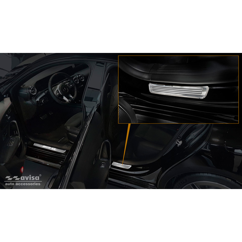 Inox door sill protectors  Mercedes CLS II Shooting Brake (X118) 2019- 2-pieces (rear doors)