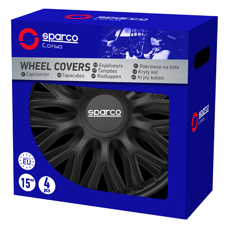Sparco Wheel Covers Roma - 14-inch - Black - Set of 4 pieces
