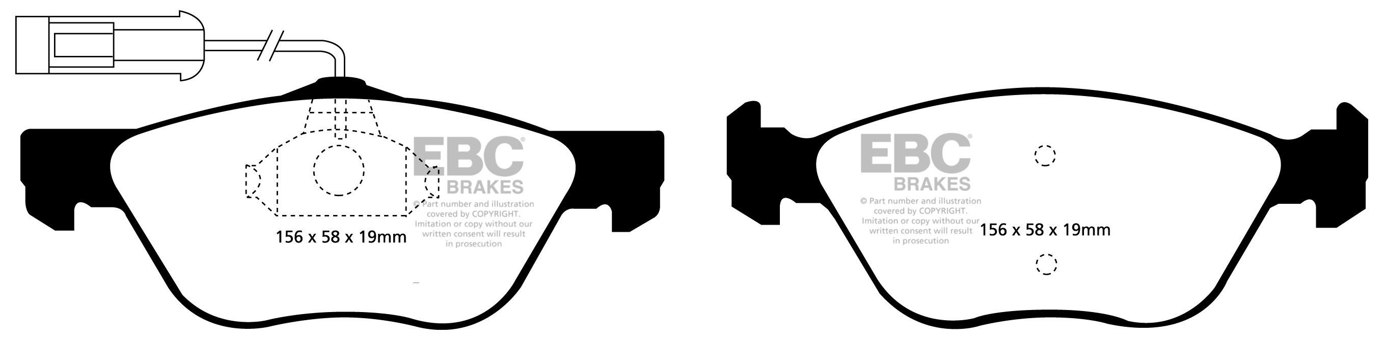 EBC Brakes FIAT Multipla 1.9 TD 99-2002 Remblokken voorzijde