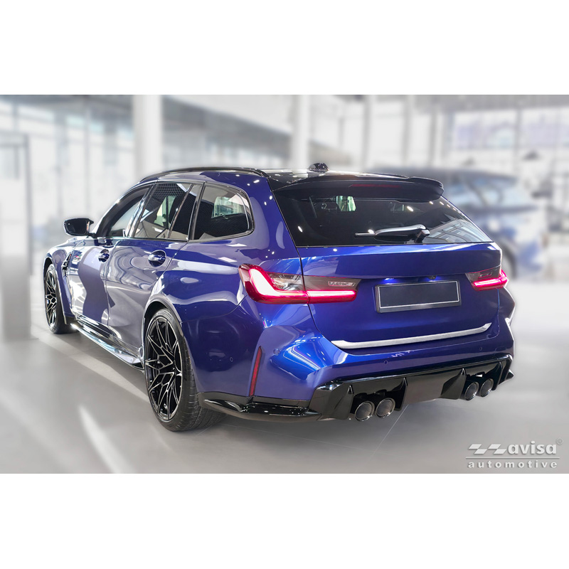 Avisa Brushed Stainless Steel Trunk Tailgate Trim Cover  BMW 3-Series Touring (G21) M-Sport Facelift 2022-