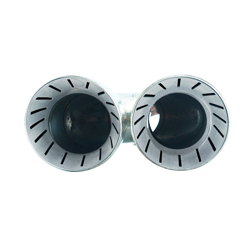 Simoni Racing Exhaust Tip Double Round/Slanting Inox - Ø90xL245mm - Installation 35->61mm