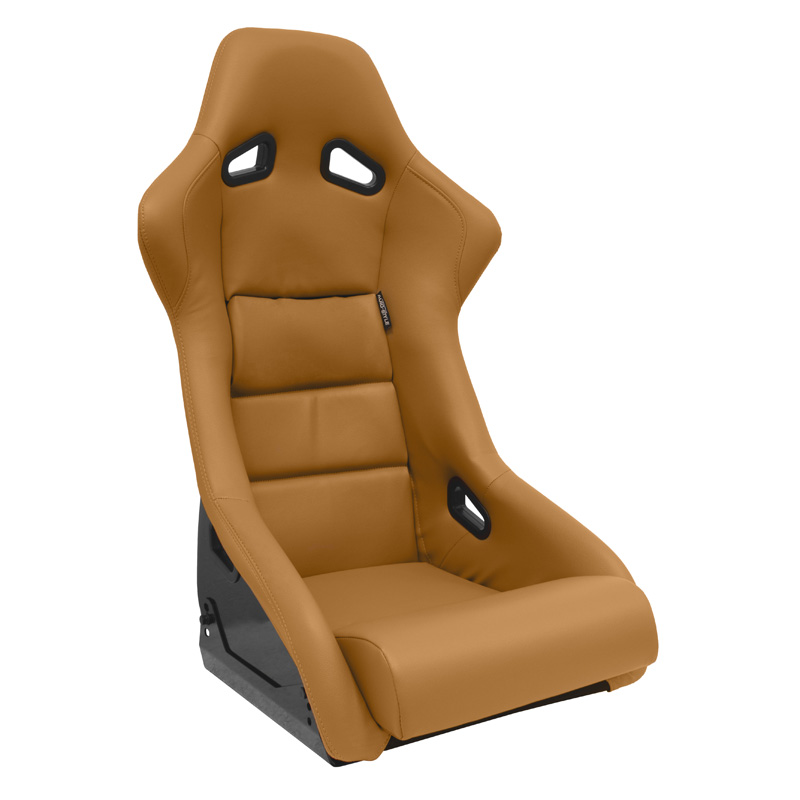 Sport seat 'BS1' - Beige Synthetic leather - Non-reclinable fibreglass back-rest - incl. slides