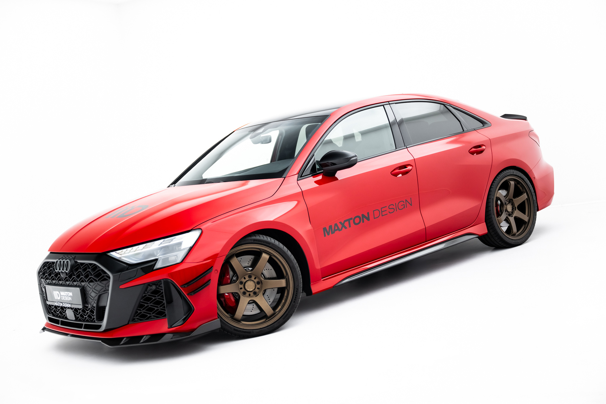 Set of Prepreg Carbon Fiber Zijskirts passend voor Audi RS3 Sedan 8Y Facelift – Maxton Design