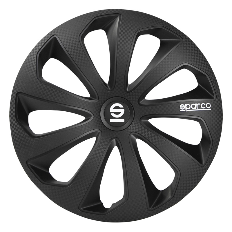 Sparco Wheel Covers Sicilia - 14-inch - Black/Carbon - Set of 4 pieces