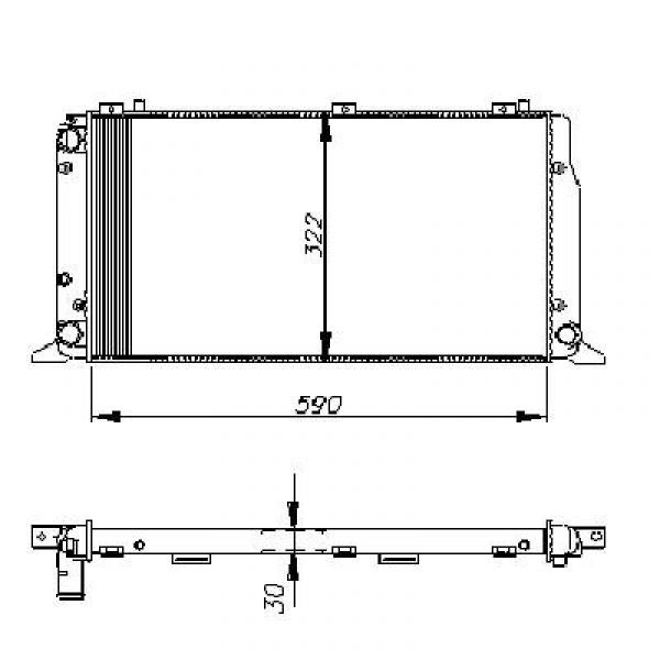 Radiator AUDI 80 86-94 590x310 1.6/1.8/2.0/1.9 TDI .