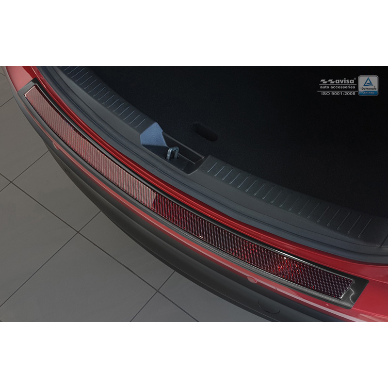 Stainless Steel Rear bumper protector 'Deluxe'  Mazda CX-5 2014- Black/Red-Black Carbon