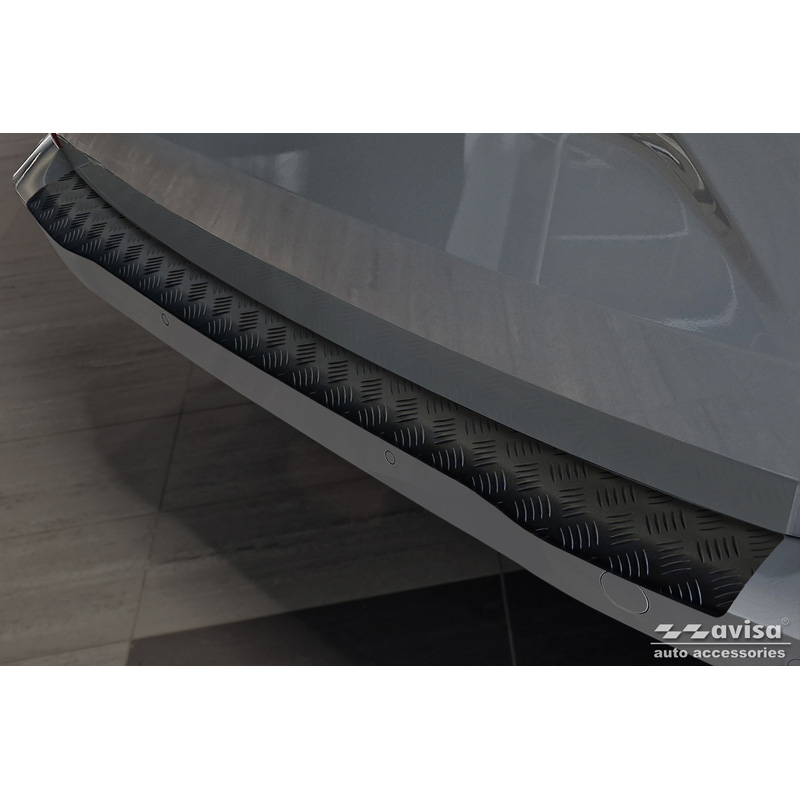 Matt Black Aluminum Rear bumper protector  Ford Tourneo Custom II (V710) 2023- 'Riffled Plate'
