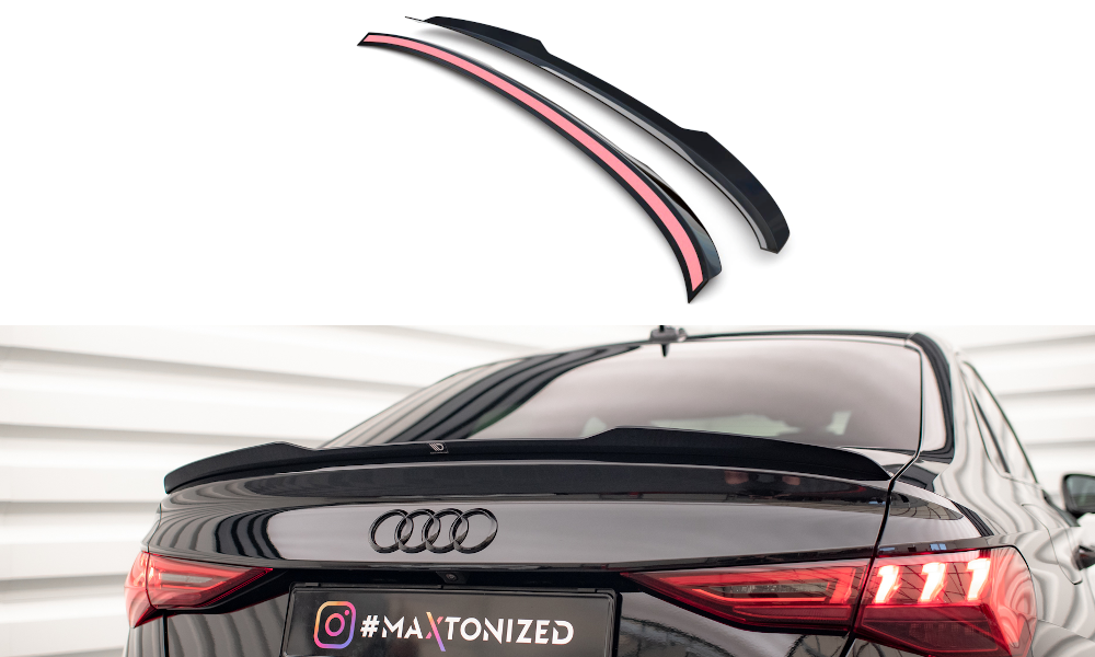 Spoiler passend voor Audi A3 & S-Line 8Y Limousine Maxton Glans Zwart