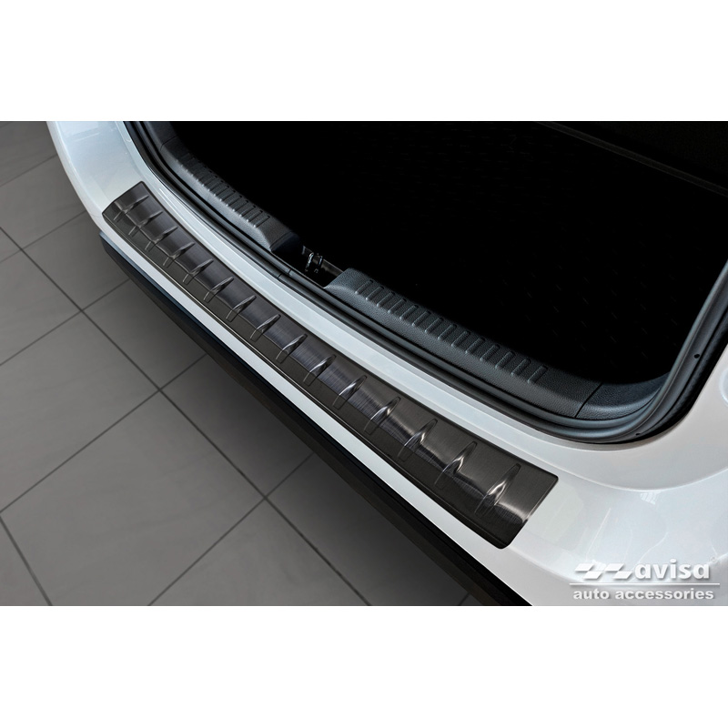 Black Stainless Steel Rear bumper protector  Mazda 2 Hybrid 2022- 'Ribs'