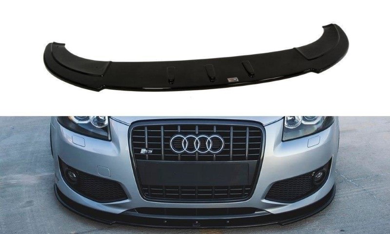 Voorspoiler passend voor Audi S3 8P Glanzend zwart