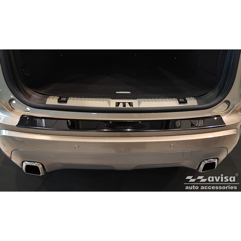 Black Mirror Stainless Steel Rear bumper protector  Ford Edge II FL 2018- 'Ribs'